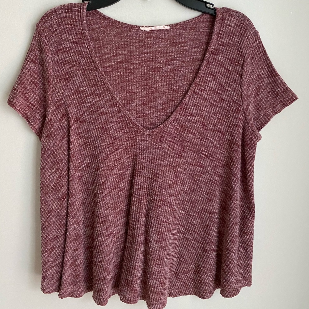 Short Sleeve Maroon Top